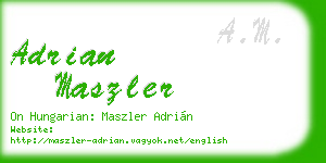 adrian maszler business card