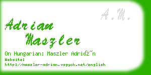 adrian maszler business card